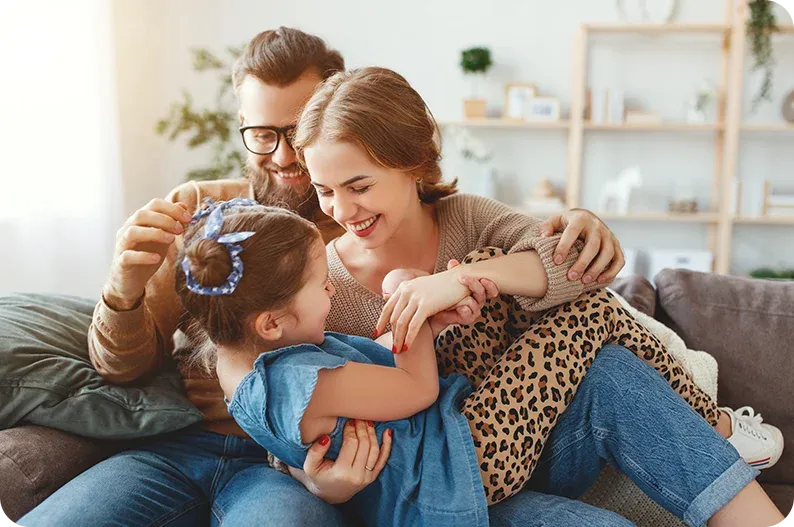 family playing in pest free home